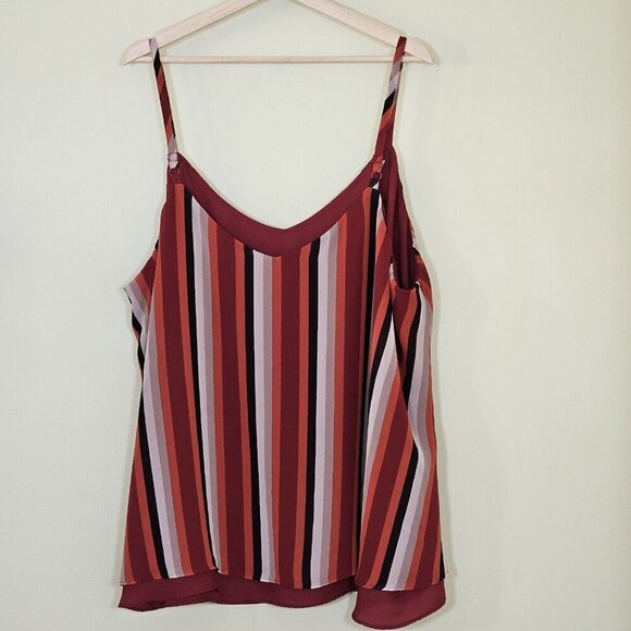 Torrid Top Womens 3X Lot Of 2 Striped Spaghetti Straps Flowy Boho Lined Babydoll - Picture 2 of 16